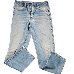 Carhartt B18 PRW Jeans Mens 32x32 Naturally Distressed Relaxed Fit Blue Denim